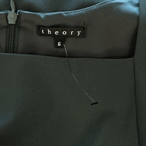 Theory Almeria Charcoal Gray Square Neck Stretch Wool Sheath Dress New NWOT 6 - Picture 6 of 6